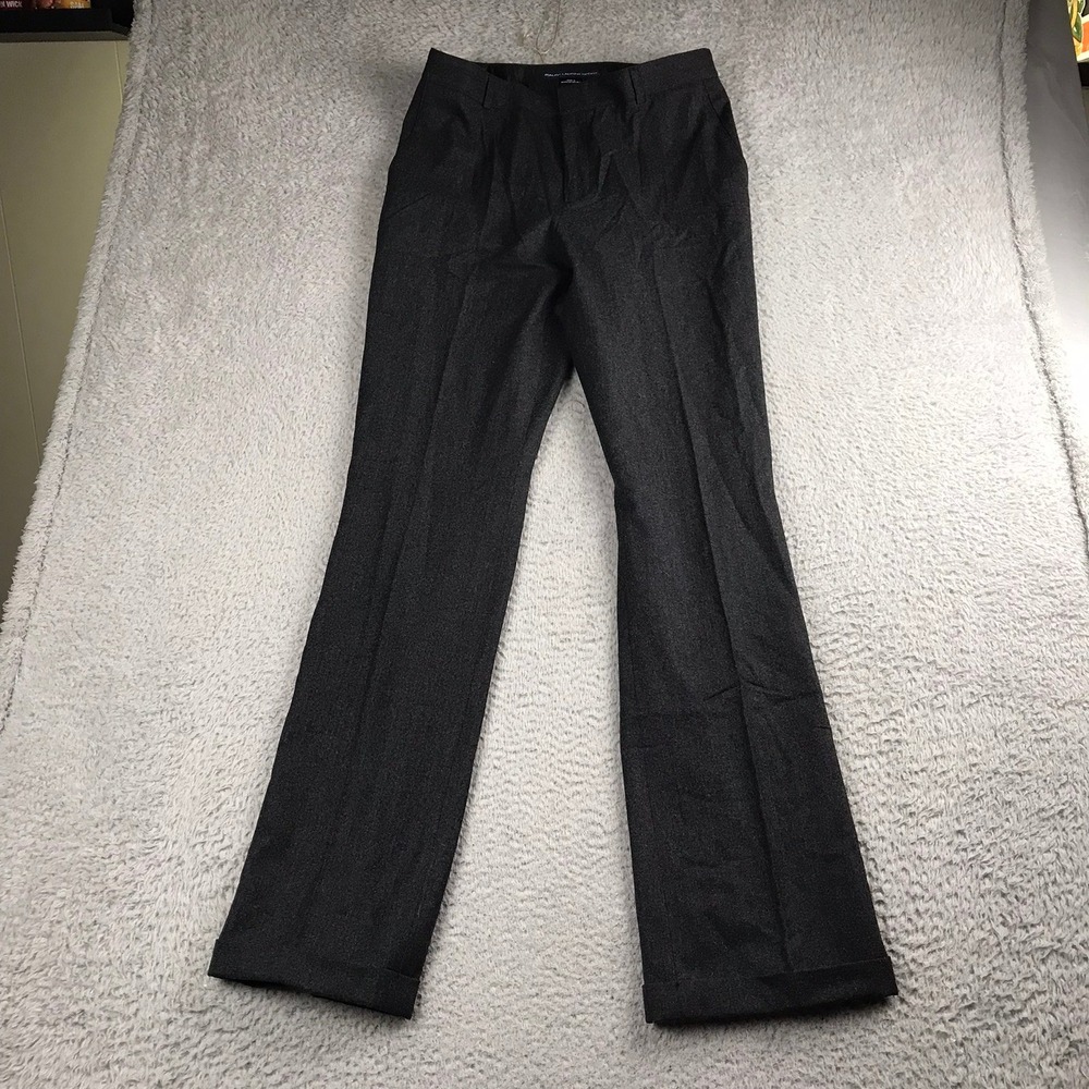 Ralph Lauren Sport Dress Pants Women 10 (32x34) Gray Wool Cuffed Straight Leg